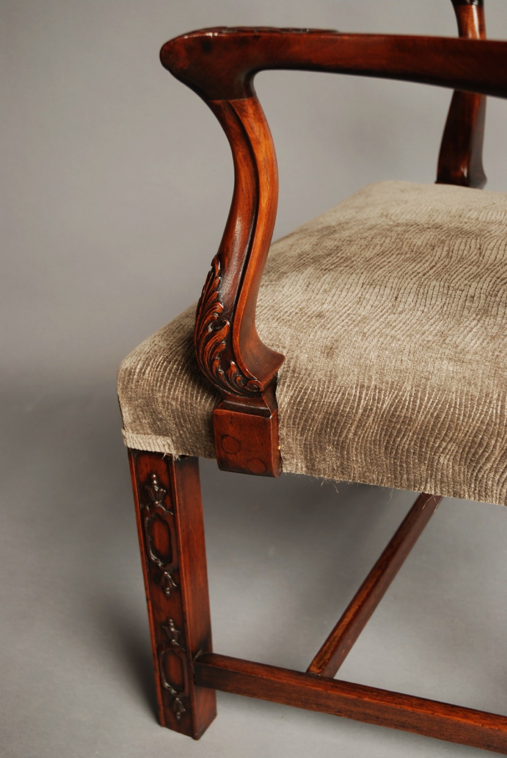 Late 19th century fine quality mahogany open armchair in the Chippendale style View XII