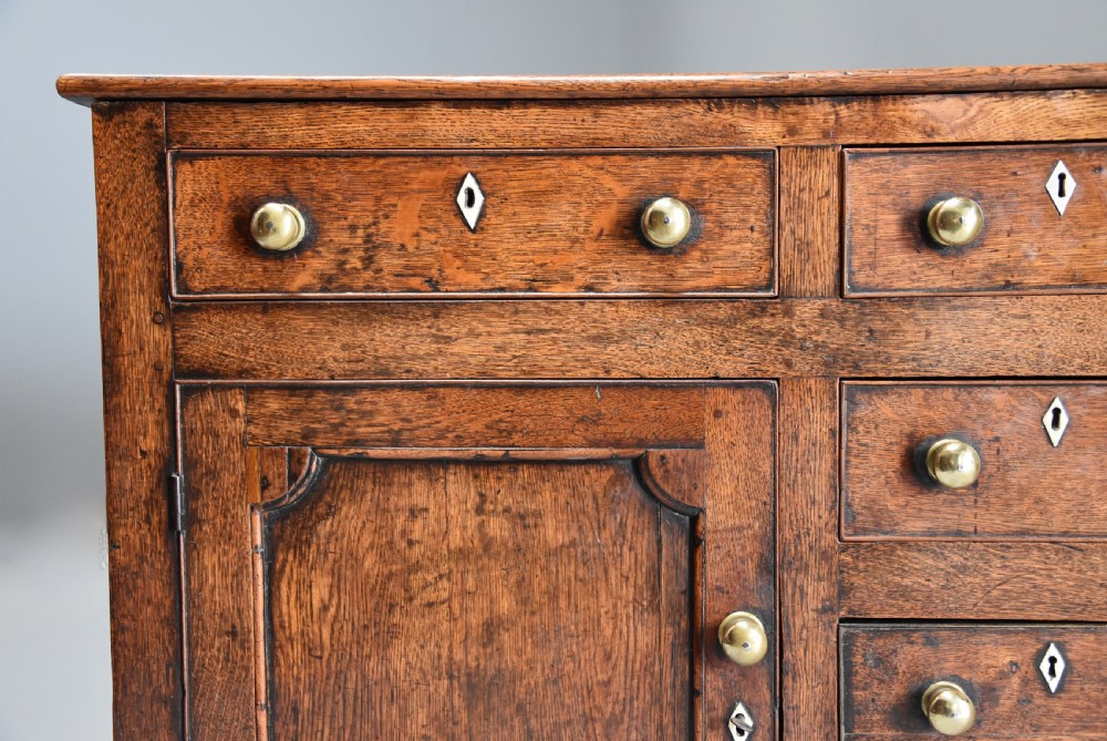 Late 18th century oak dresser base of superb patina View VII