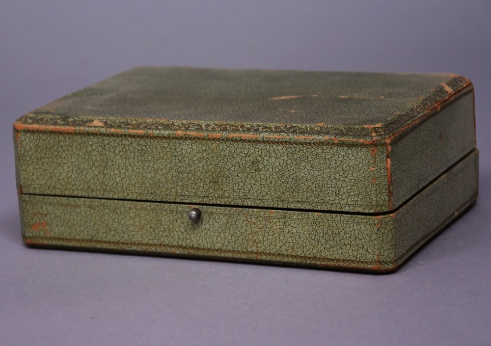 Superb quality five piece gilt metal writing set in the Empire style in original case View X