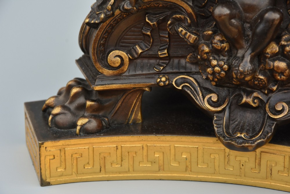 Large pair of superb quality 19thc bronze & gilt bronze table lamps, signed Barbedienne View XIII