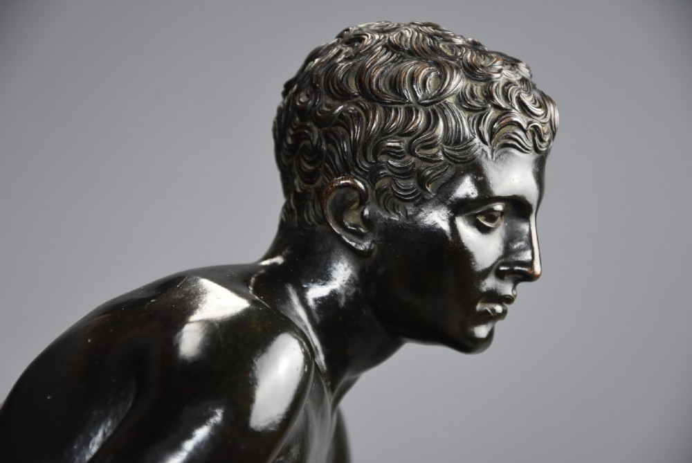 Large fine quality late 19thc Grand Tour Italian bronze of 'Seated Hermes', after the Antique View VIII