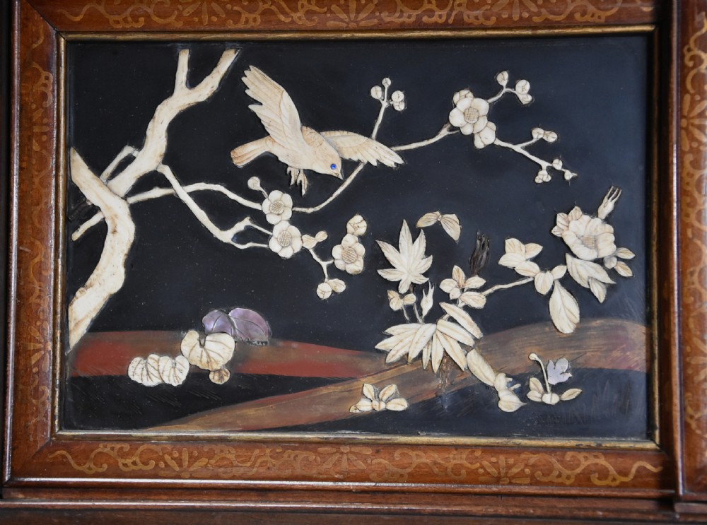 Late 19th century highly decorative large Japanese Meiji period shodana cabinet View IX