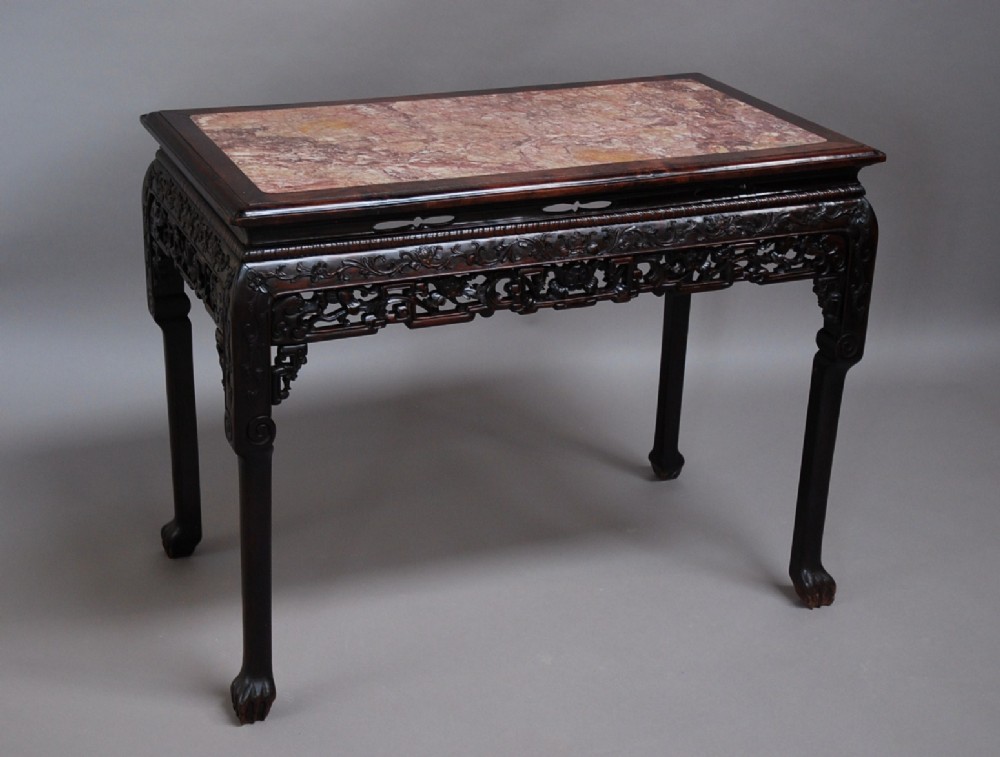 Superb quality 19th century Qing Dynasty Chinese hardwood centre table