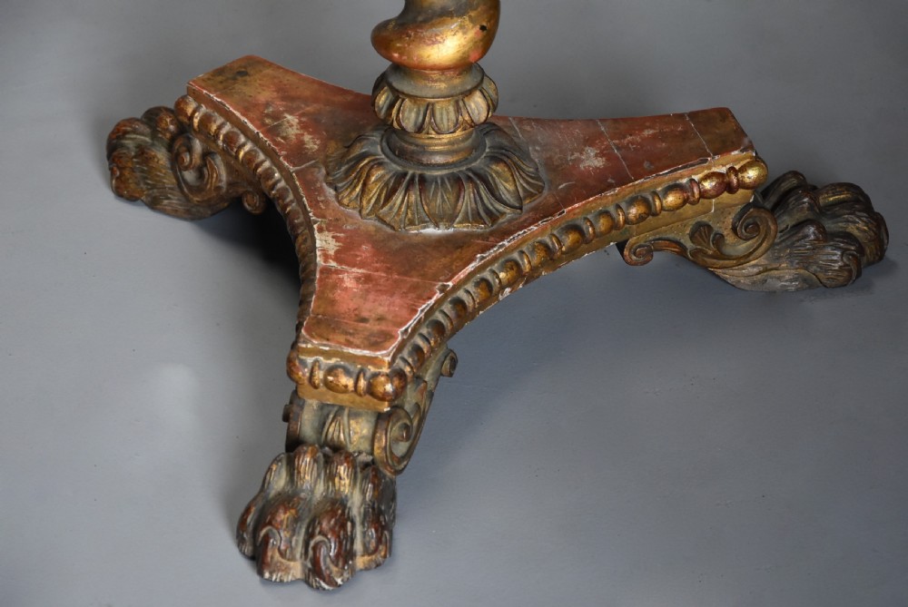 Early 19th century giltwood occasional table with marble top View V