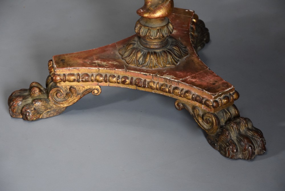 Early 19th century giltwood occasional table with marble top View VI