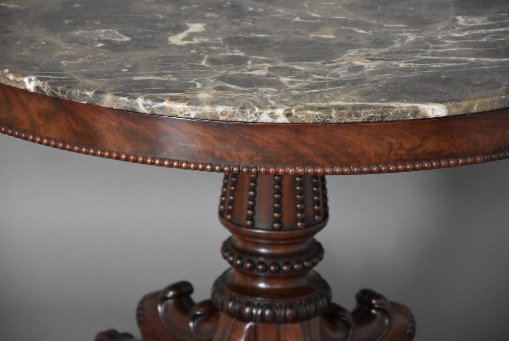 Fine quality French 19th century mahogany gueridon table with unusual quatre-form base View V