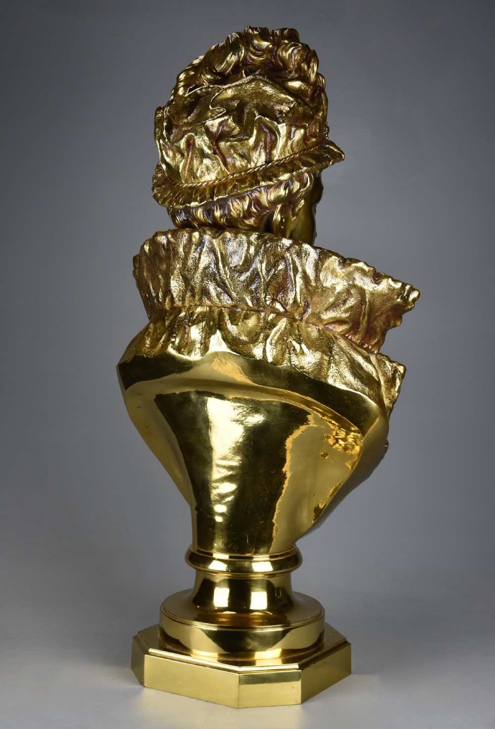 Late 19thc French gilt bronze bust figure of a Victorian lady by Ernest Rancoulet (1870-1915) View XI