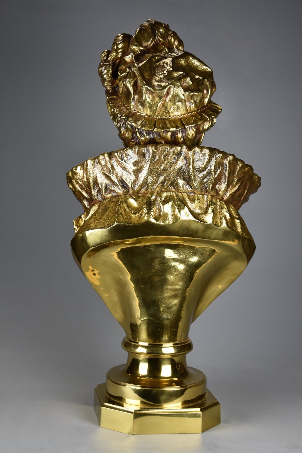 Late 19thc French gilt bronze bust figure of a Victorian lady by Ernest Rancoulet (1870-1915) View XII