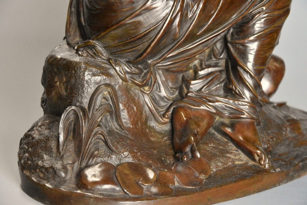 Fine quality 19th century French female bronze 'Reflections' by Alexandre Schoenewerk (1820-1885) View XII
