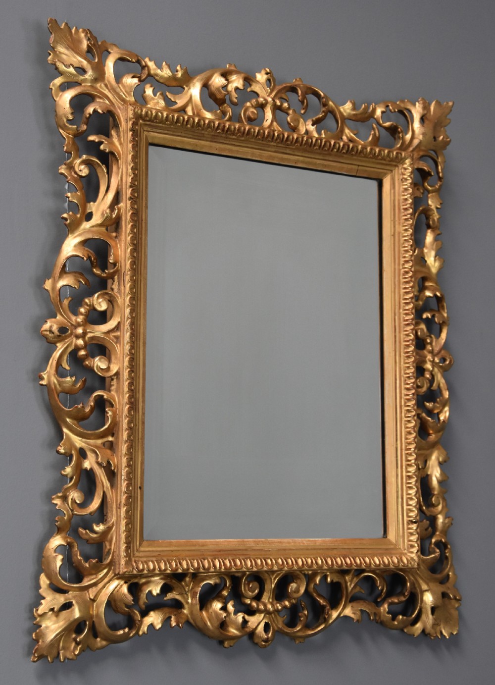 19th century fine quality Florentine carved gilt wood mirror View III
