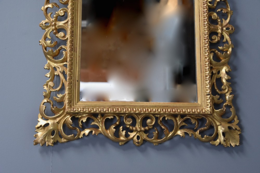19th century fine quality Florentine carved gilt wood mirror View VIII