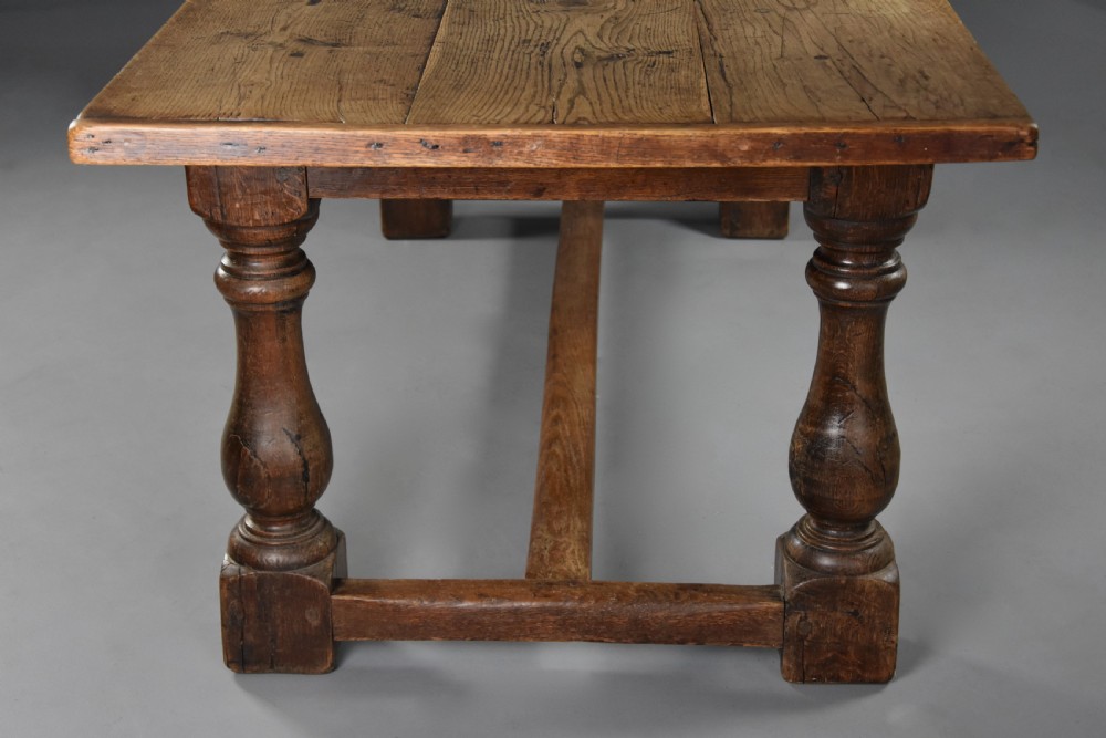 A late 19th century Arts & Crafts oak refectory table with superb faded patina View IX