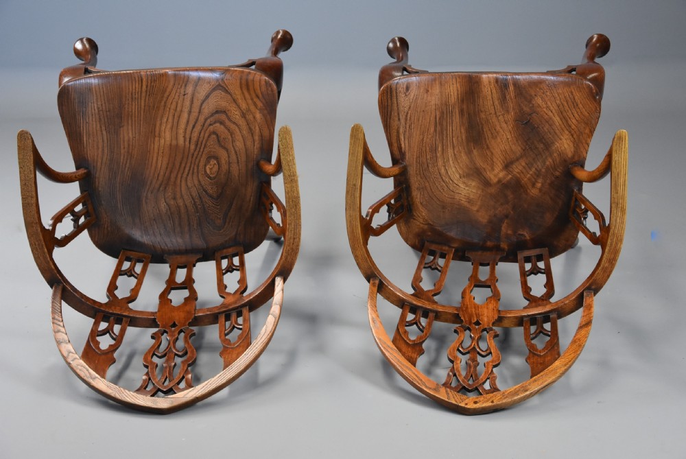 Superb set of six late 19th century Gothic style Windsor chairs View XIII