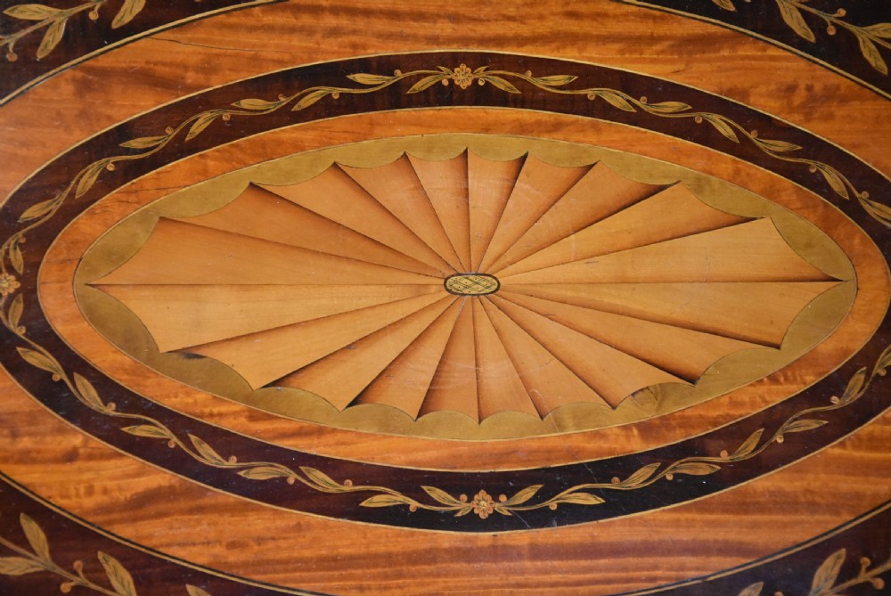 Fine quality Edwardian oval inlaid marquetry tray View VII