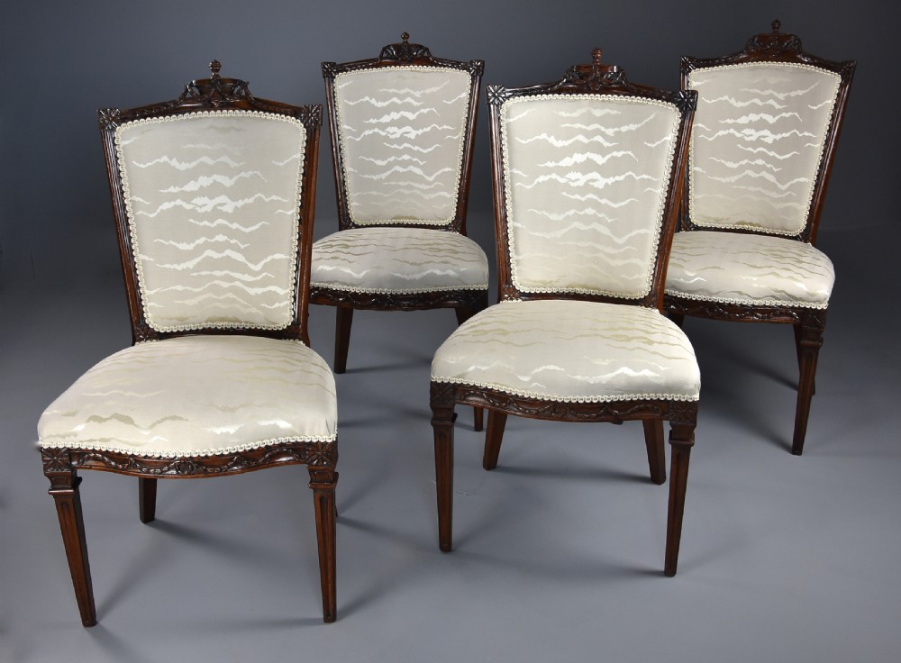 Set of four late 18th century Continental walnut chairs, possibly Italian View III