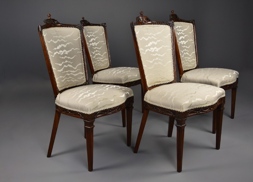 Set of four late 18th century Continental walnut chairs, possibly Italian View IV
