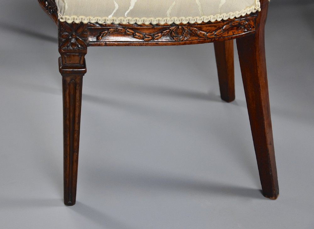 Set of four late 18th century Continental walnut chairs, possibly Italian View XIII