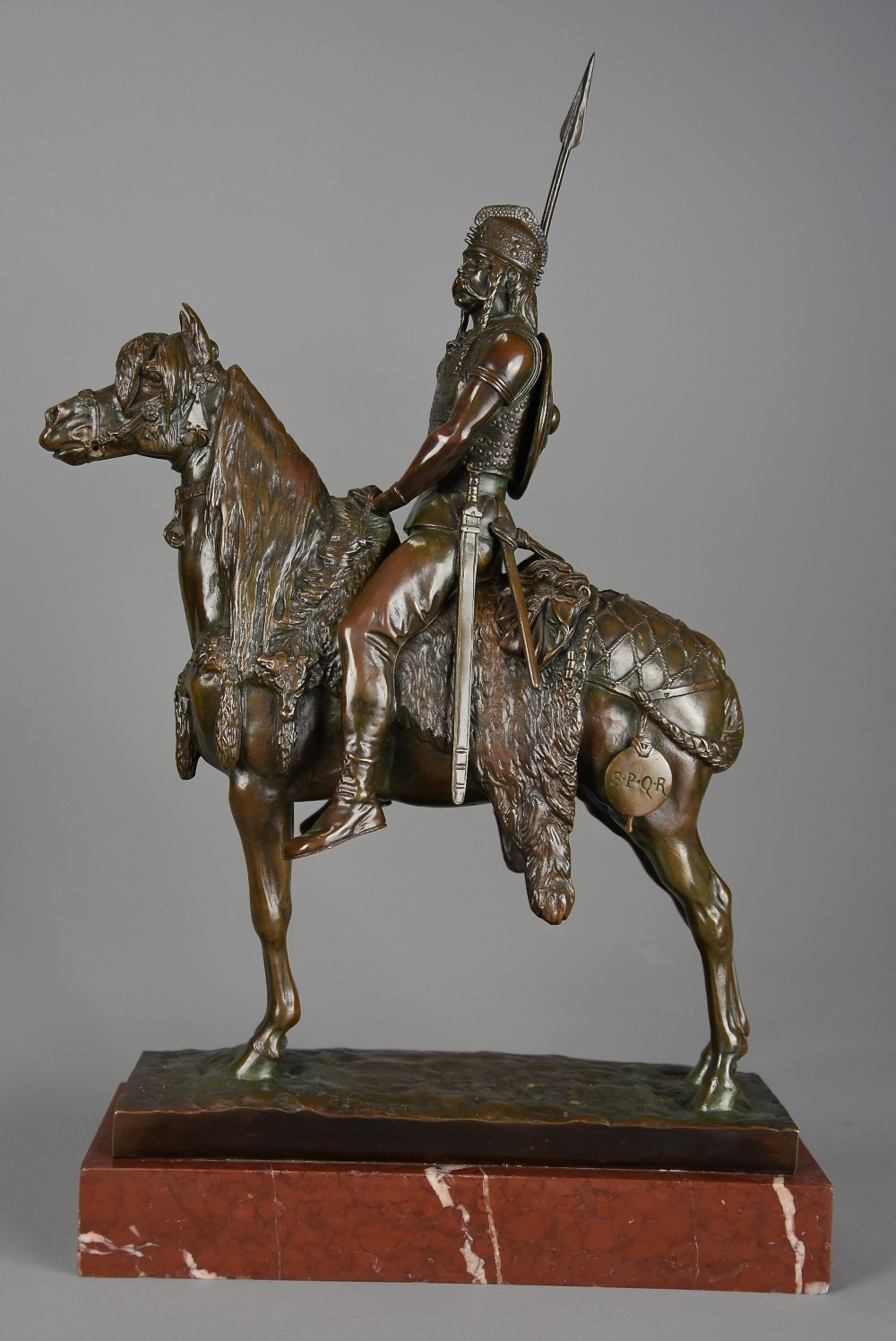 Superb quality late 19thc French bronze of a ‘Gallic Horseman’ signed E. Fremiet with ‘Barbedienne’ foundry mark