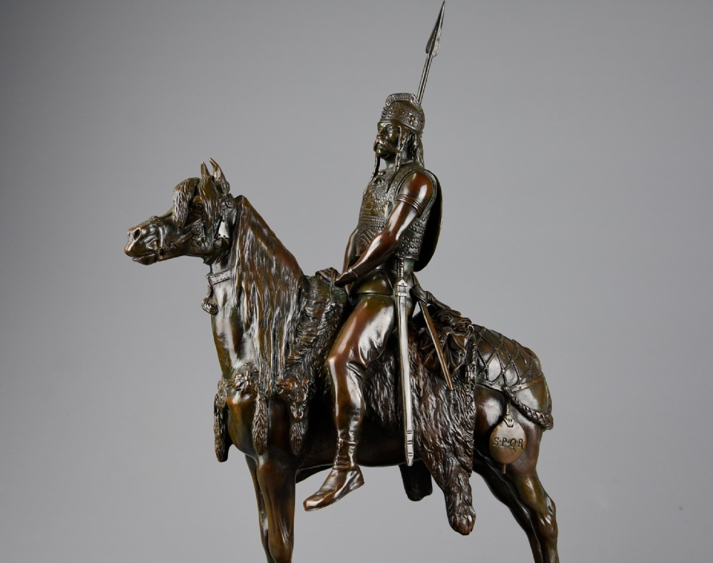 Superb quality late 19thc French bronze of a ‘Gallic Horseman’ signed E. Fremiet with ‘Barbedienne’ foundry mark View II