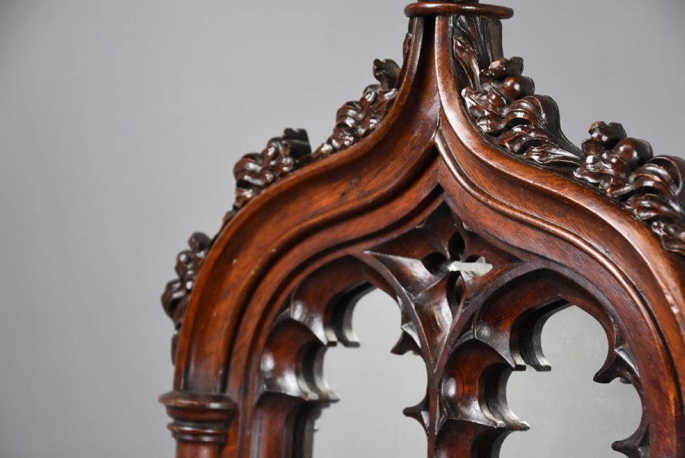 Fine pair of mid 19th century oak Gothic mirrors  View VII