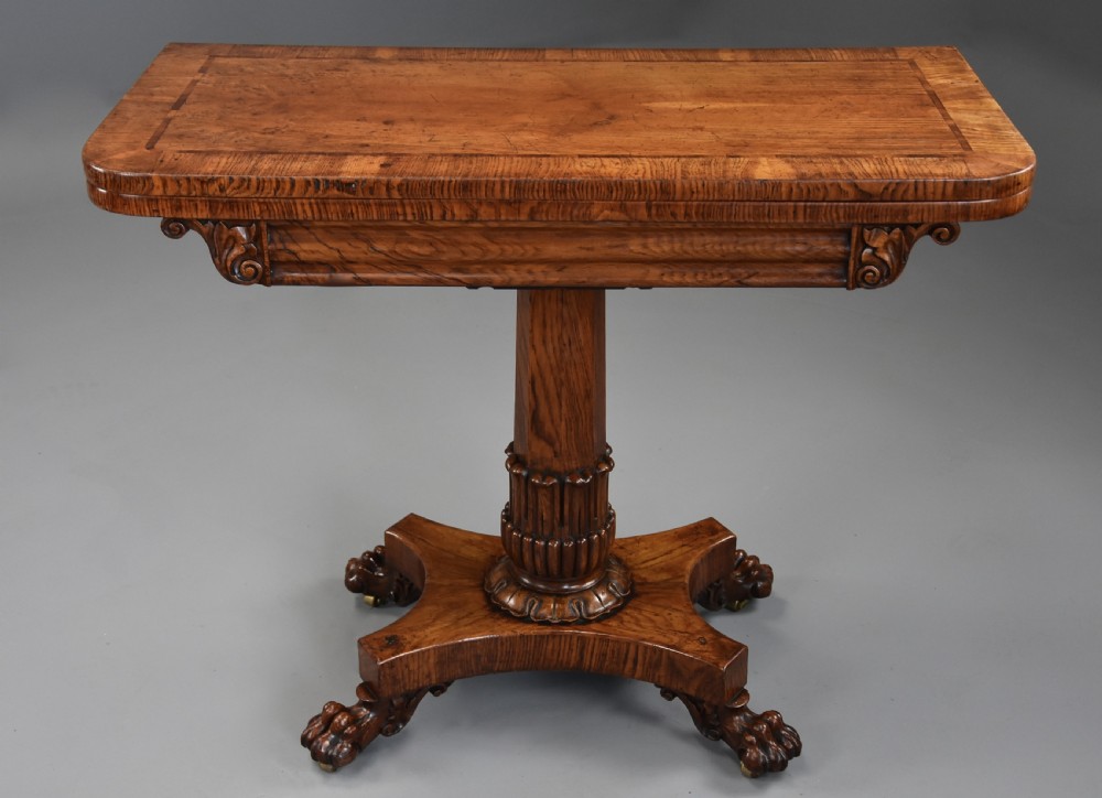 Fine quality William IVth pollard oak card or games table