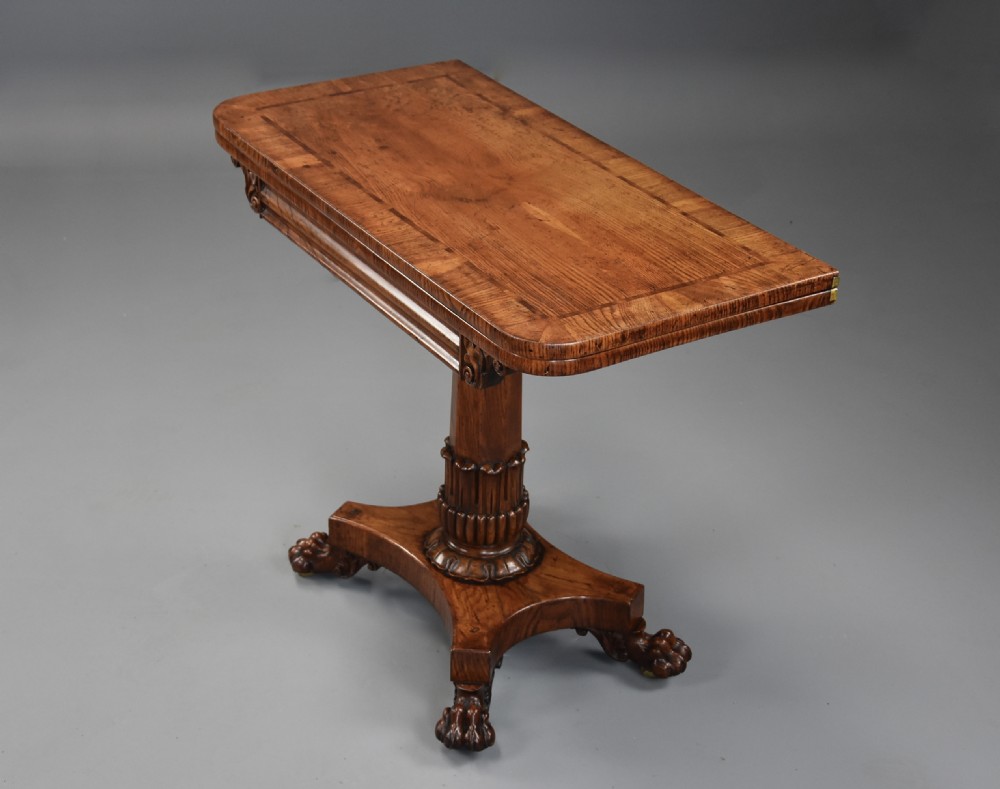 Fine quality William IVth pollard oak card or games table View IV