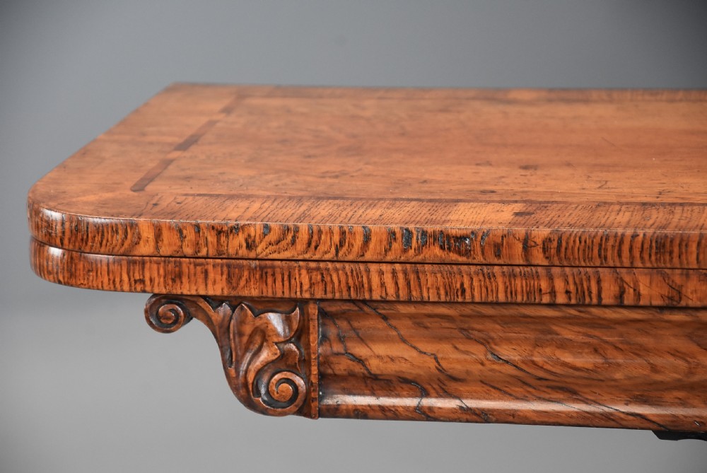 Fine quality William IVth pollard oak card or games table View X