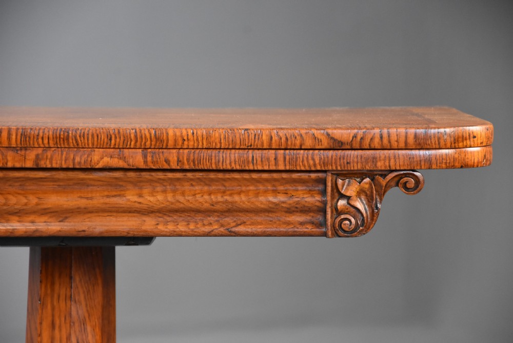 Fine quality William IVth pollard oak card or games table View XI