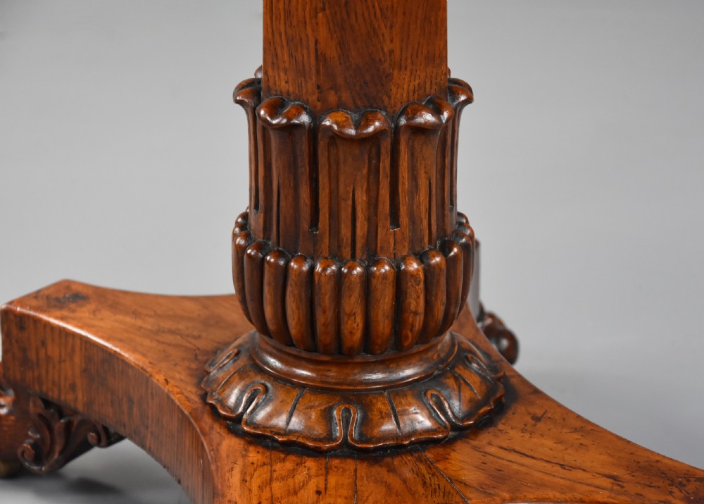 Fine quality William IVth pollard oak card or games table View XIII