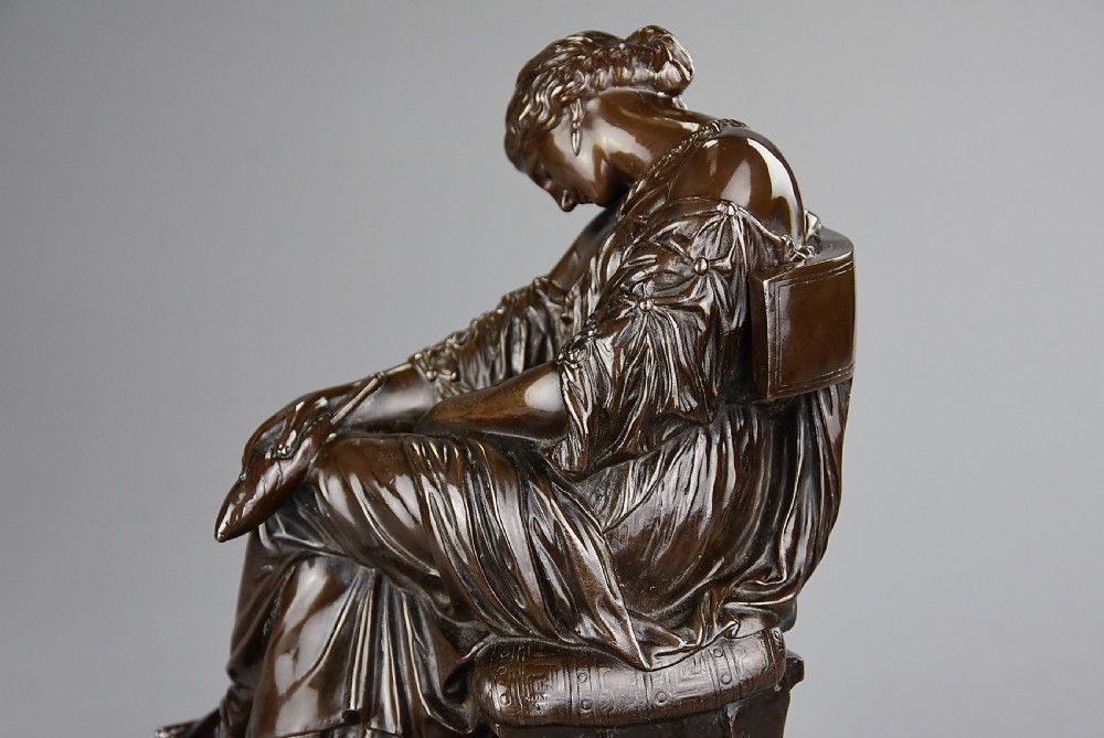 Late 19thc fine quality French bronze sculpture of ‘Penelope’ by Pierre Jules Cavelier View III