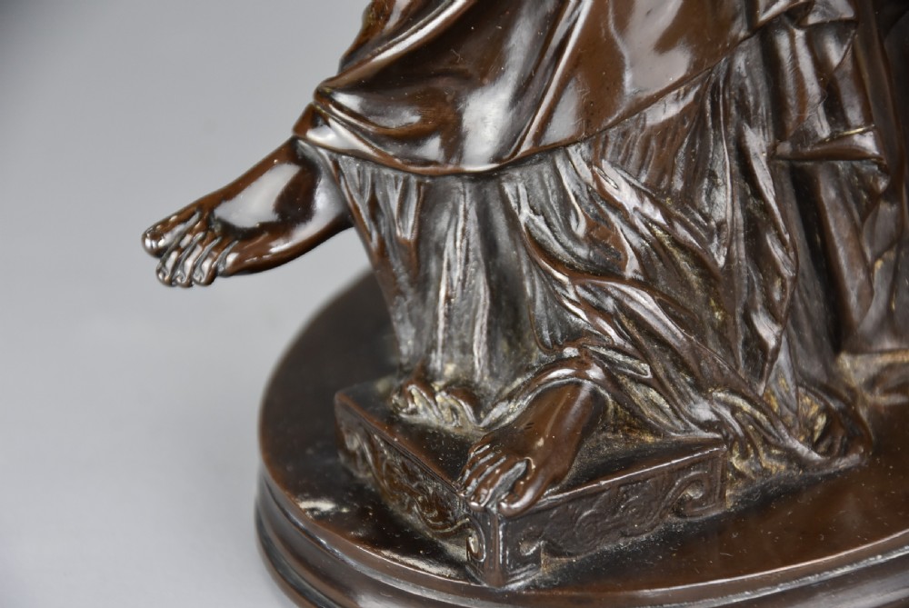 Late 19thc fine quality French bronze sculpture of ‘Penelope’ by Pierre Jules Cavelier View X