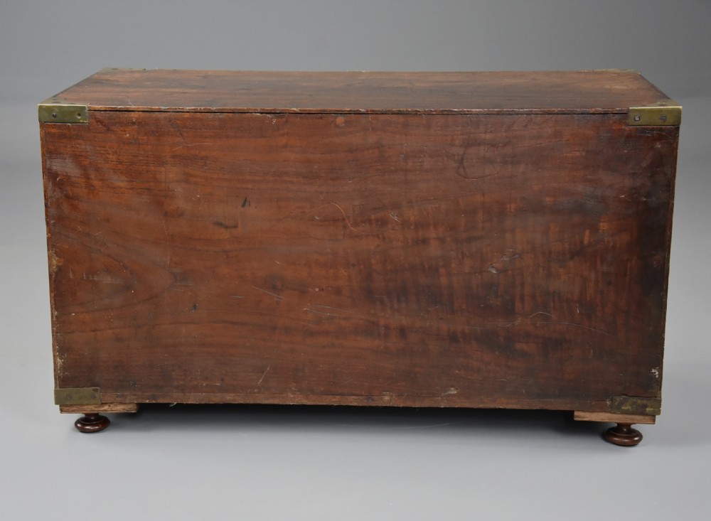 Mid 19thc camphor wood Campaign two drawer chest of superb patina View XIV