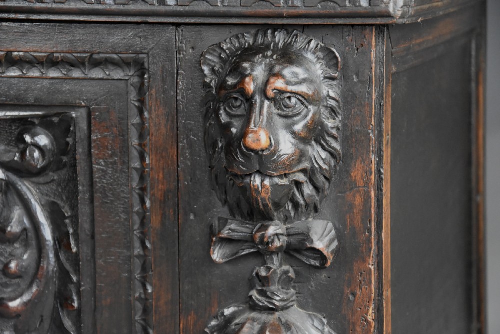 Late 16th century Italian carved walnut cassone (marriage chest) of fine patina View VII