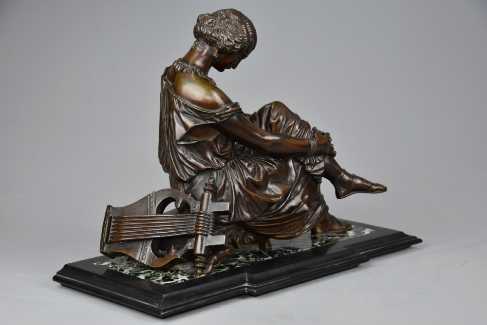 Fine quality late 19th century bronze figure of Sappho, signed ‘Pradier’ View III