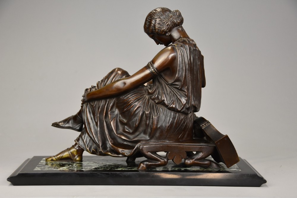 Fine quality late 19th century bronze figure of Sappho, signed ‘Pradier’ View IX