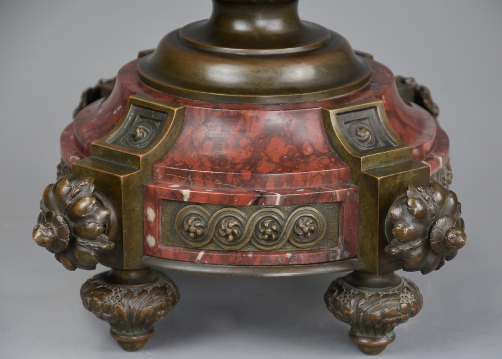 Fine quality large 19th century French bronze urn on marble base View XIII