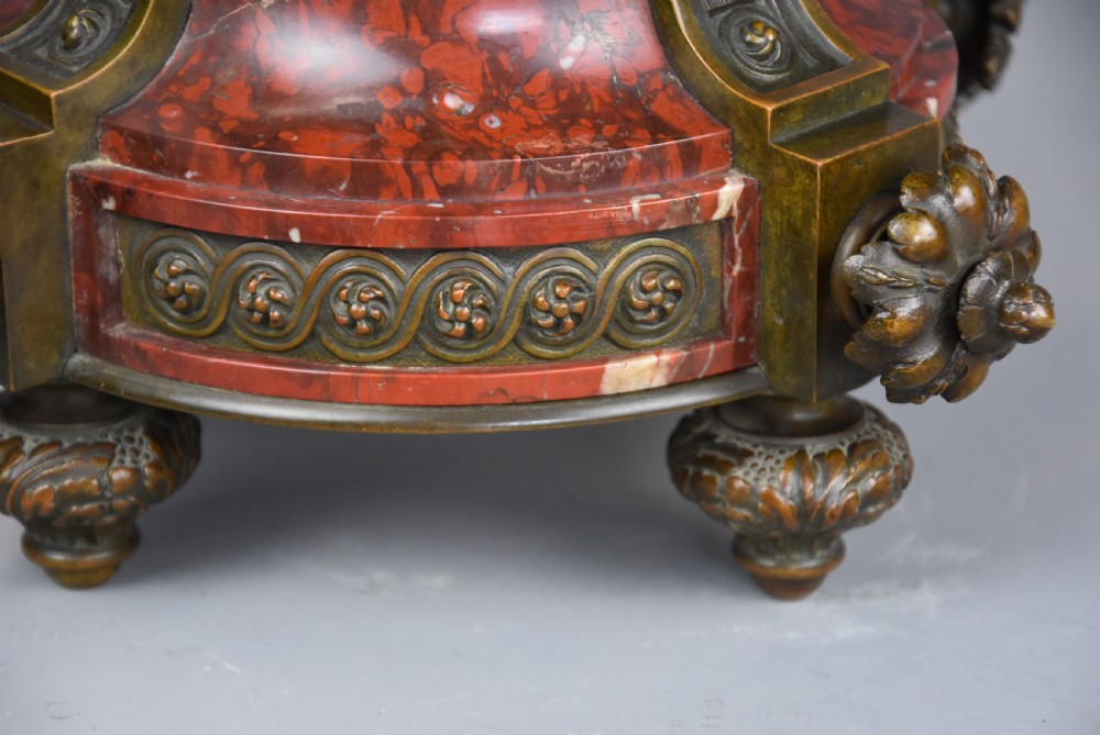 Fine quality large 19th century French bronze urn on marble base View XIV