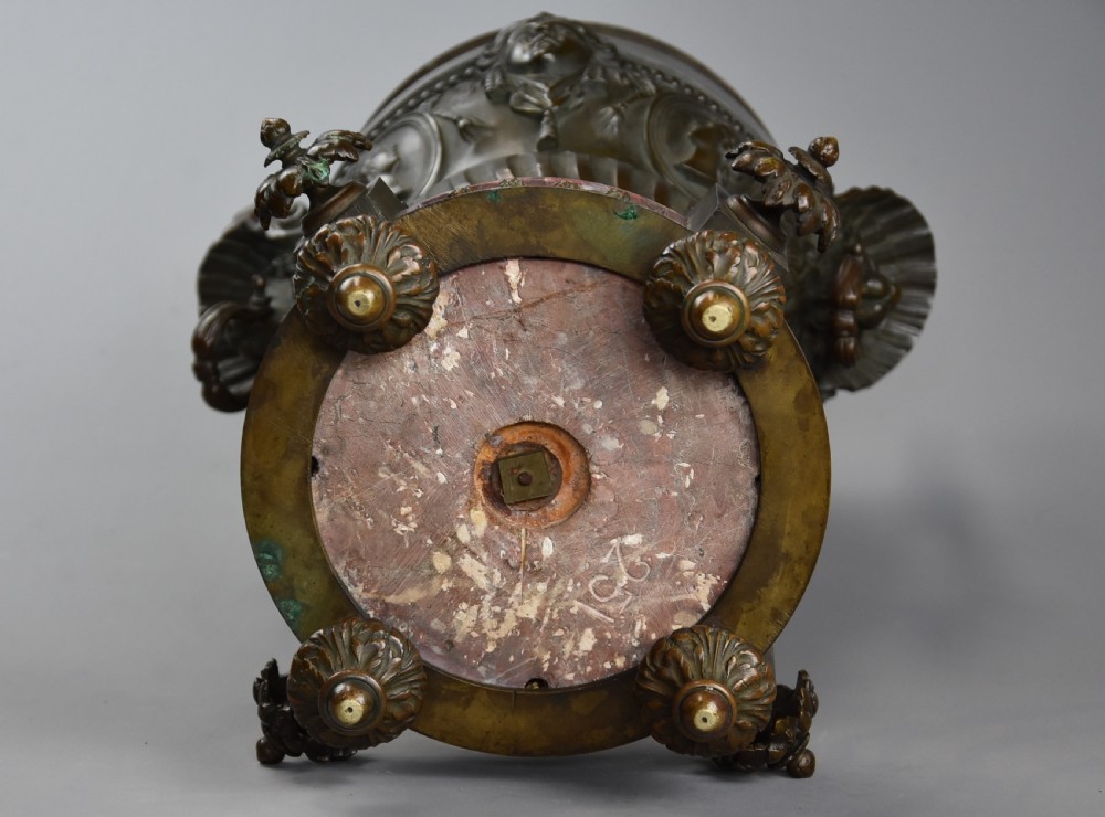 Fine quality large 19th century French bronze urn on marble base View XVI
