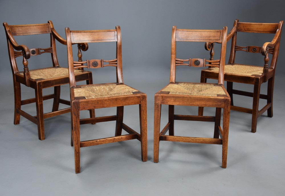 Charming set of eight early 19thc elm country chairs of good patina, probably East Anglian  View VIII