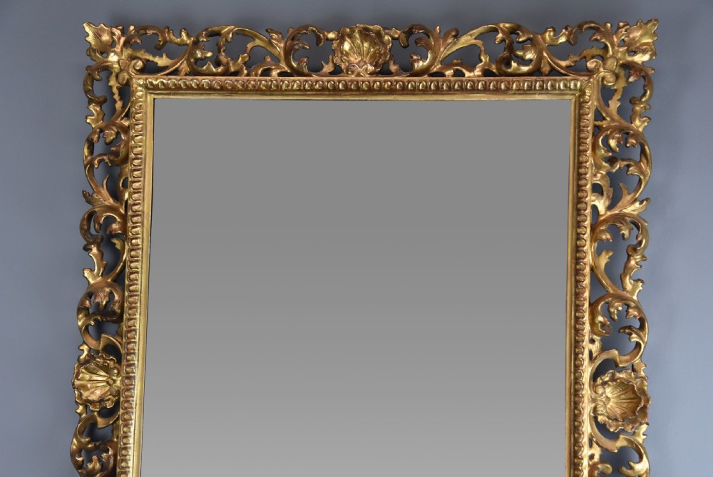 19th century fine quality Florentine carved gilt wood mirror View V
