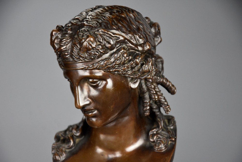 Superb pair of French 19thc Grand Tour busts of Antinous as Dionysus and Ariadne View VII