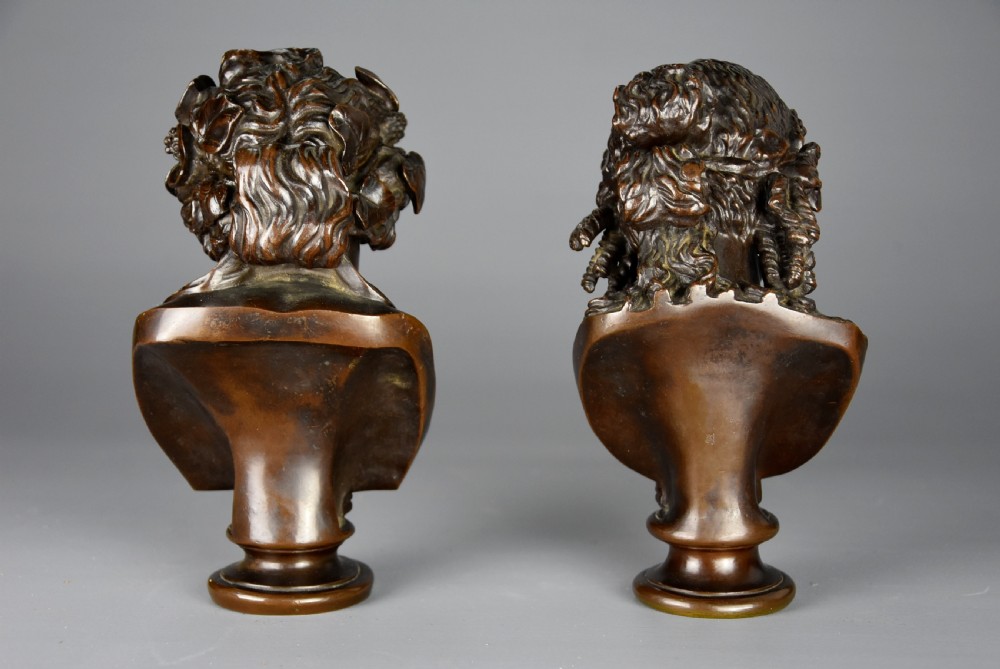 Superb pair of French 19thc Grand Tour busts of Antinous as Dionysus and Ariadne View X