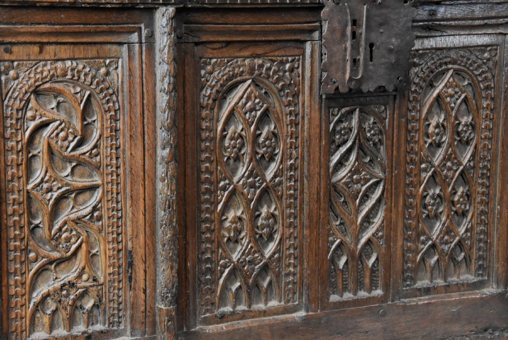 Rare late 15th century French finely carved oak panel  View IV