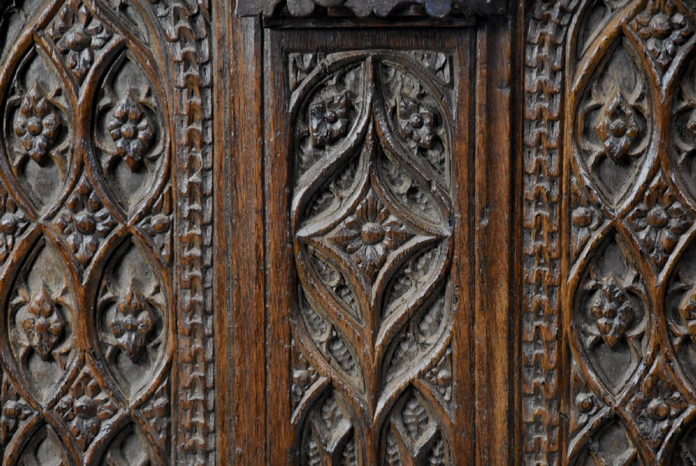 Rare late 15th century French finely carved oak panel  View V