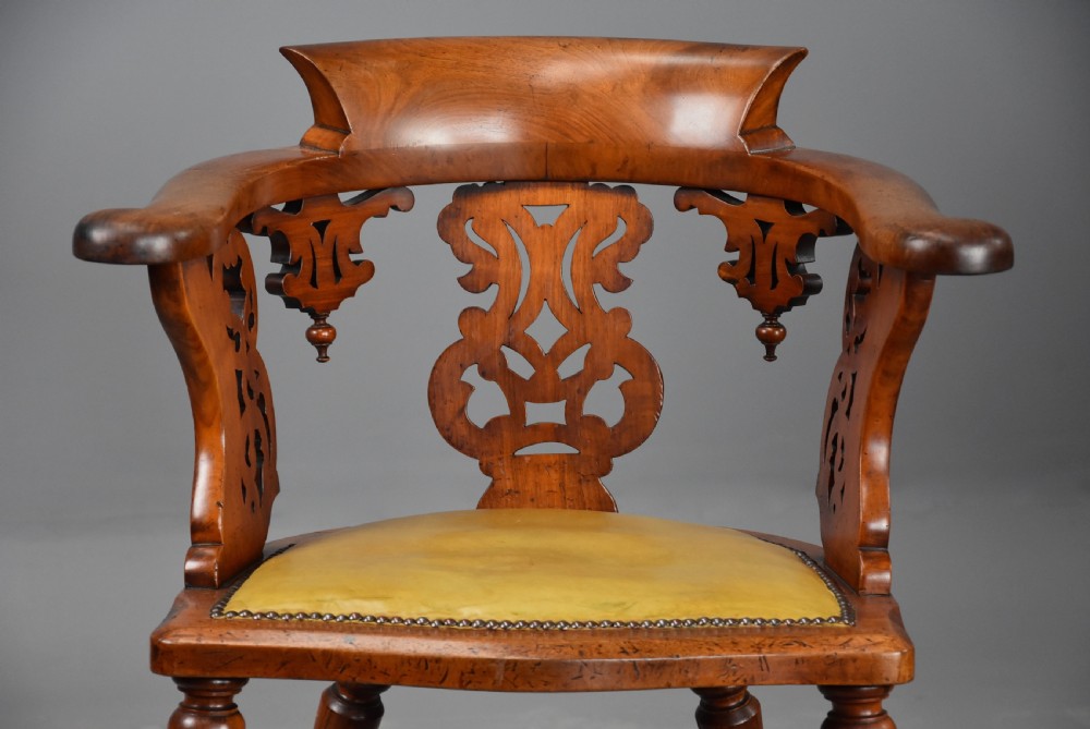 Mid 19th century walnut office armchair of fine patina View IV
