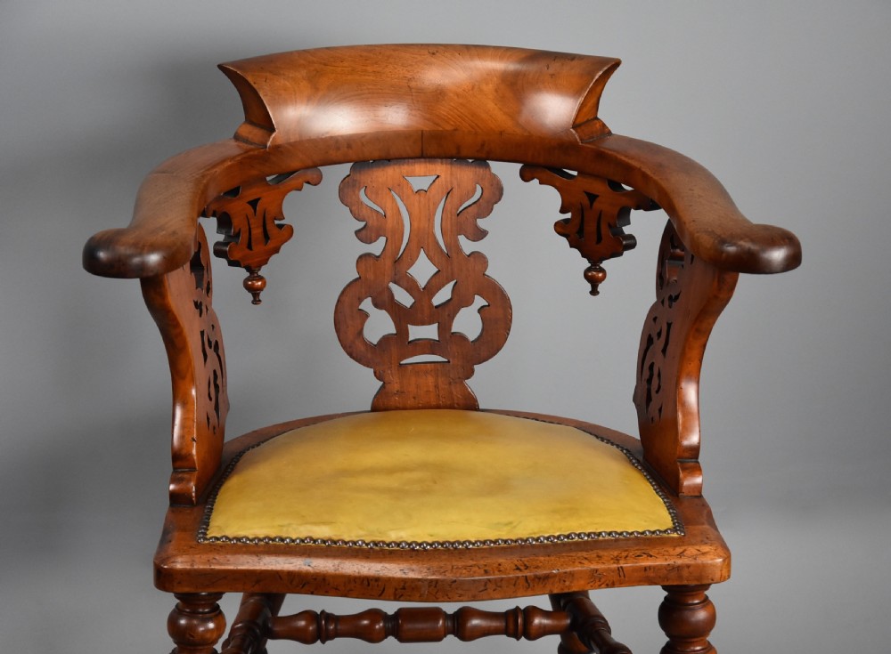 Mid 19th century walnut office armchair of fine patina View V