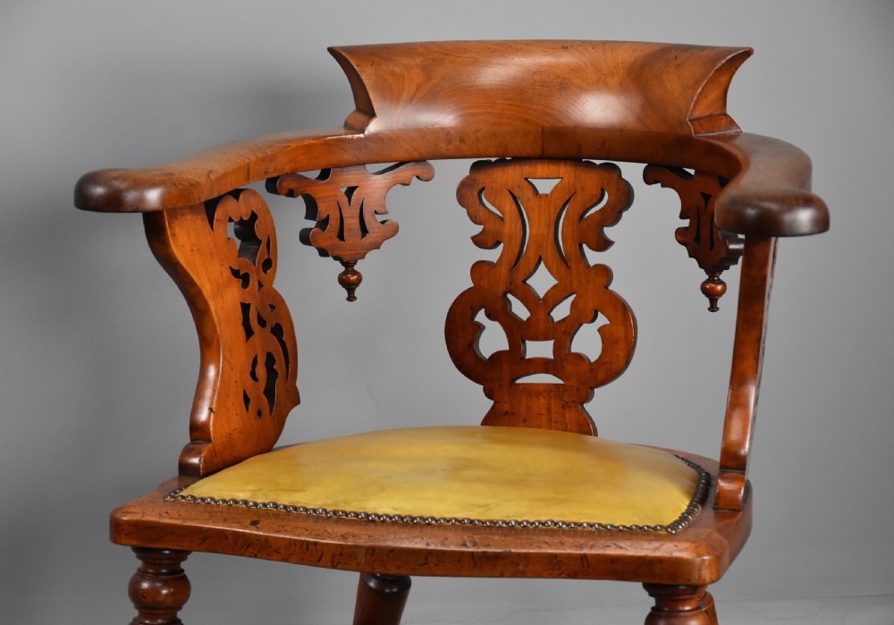 Mid 19th century walnut office armchair of fine patina View VII