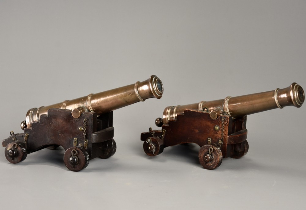 Pair of 19th century naval desk cannon View III