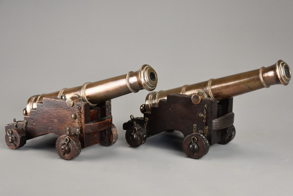 Pair of 19th century naval desk cannon View IV