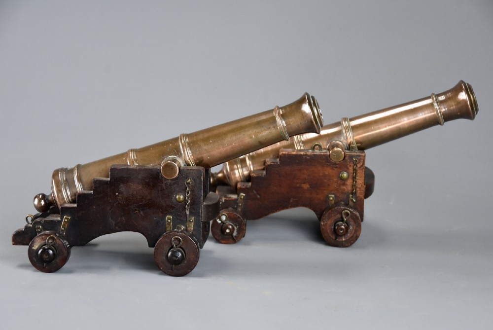 Pair of 19th century naval desk cannon View V
